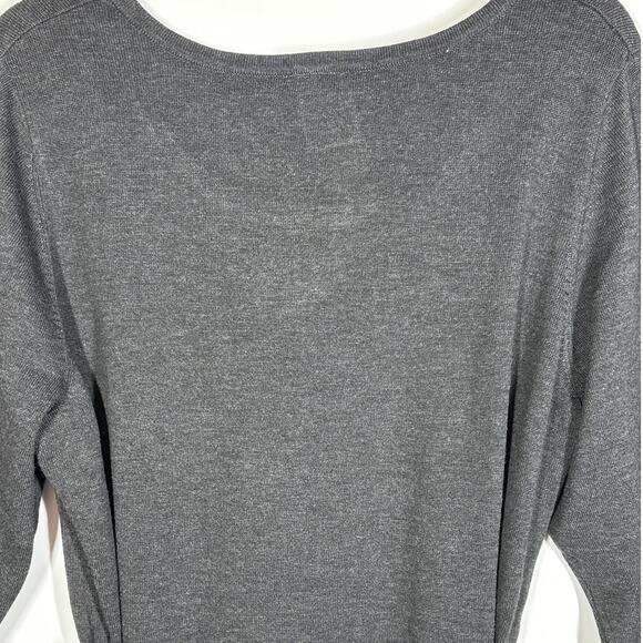 Taylor Chevron Scoop Neck Sweater Dress Tie Waist Midi Brown Plus Size 3X Office - Picture 11 of 16